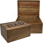 Dad Box with Kids Names, Custom Keepsake Box for Memories, Acacia Wood by TopObsession