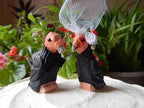 Condor Figurine Cake Topper Bride & Groom Wedding Engagement Anniversary Carved Wood Statue by Selsela
