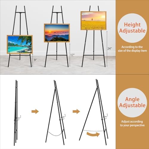 Heavy Duty Large Easel Stand for Mirror Display Wedding Sign(Black 47'') - Image 2