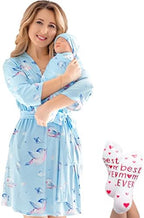 Mommy and Me Robe and Swaddle Set | Maternity Robe Matching Baby Girl, Boy by ECOBABYMadeWithLove