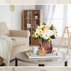 Hotop 24 Pcs Silk Rose Flower Balls,Champagne, White - Image 2