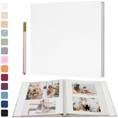 Vienrose Large Photo Album Self Adhesive for 4x6 8x10 10x12 Pictures Scrapbook Album DIY Scrap Book 40 Sticky Pages with A Metallic Pen 13"x12.6"40 Pages by Vienrose