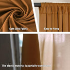 10 x 7 Feet Brown Backdrop Curtain for Partie, Background Curtains for Photoshoot, Birthday, Wedding, Halloween, Thanksgiving, Christmas Day, New Year Party Decorations 5Ft x 7Ft, 2 Panels - Image 3