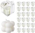 ACITHGL 30 Sets Fully Assembled Small Bubble Candle Party Favors for Guests Bulk Bridal Showers Favors Candles with Stylish Ribbons Thank You Cards Gifts (White) by ACITHGL