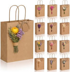Kolldenn 24 Pack Rustic Gift Bags with Dried Flowers Bridal Shower by Unknown