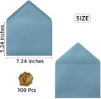 100 Pieces A7 Envelopes 5x7 Dusty-Blue, 5.24 x 7.24 Inches (Pack of 4) - Image 2