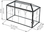 Wedding Card Box with Slot, 12.6'' Large Glass Card Boxes for Reception, Black Geometric Holder, Clear Decorative Storage Box with Lock for Baby Shower, Birthday Party, Christmas, Bridal Shower - Image 6