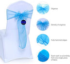MDS Pack of 100 Organza Chair Sashes for Wedding & Event Décor – Blue - Image 3