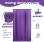 10 x 7 Feet Purple Backdrop Curtain for Partie, Background Curtains for Photoshoot, Birthday, Wedding, Halloween, Thanksgiving, Christmas Day, New Year Party Decorations 5Ft x 7Ft, 2 Panels - Image 2