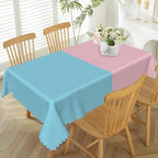 60x84inches Gender Reveal Tablecloth Rectangular Pink and Blue Patchwork Table Cloth Washable and Reusable Fabric Table Cover for Dinner Boy or Girl Baby Shower Party Decor Supplies by TTQYFNM