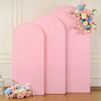 Baby Pink Arch Backdrop Cover Set of 3 Wedding Arch Covers Stretchy Backdrop Baby Shower Birthday Party 6FT 6.6FT 7.2FT Light Pink Arch Cover Spandex - Image 7