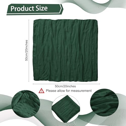 LZY 60 Pack Gauze Cheesecloth Napkins 20x20 Inch Dinner Cloth Napkins, Soft Boho Table Napkins Rustic Wrinkled Cheese Cloth Napkins Bulk for Wedding Party Baby Shower Event Decor (Emerald Green) - Image 2