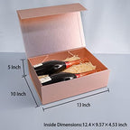 Rose Gold Gift Box for Anniversary with Magnetic Lid, 13.85"x8.35"x4.45" - Image 2