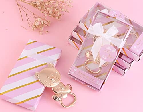 24 Pack Bear Bottle Opener Baby Shower Favors for Guest, Metal Beer Bottle Opener for Baby Shower Souvenirs/Decor/Gift Supplies,Baby Shower Party Favor (Pink, 24) - Image 4