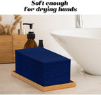 KAMMAK Blue Napkins Disposable 100 Pack Cloth like Paper Dinner Napkins Folded with Pocket Navy Blue Napkins Hand Towel for Party Decoration, Wedding Reception, Bathroon and Kitchen (16.5 x 16.5 inch) - Image 4