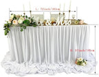 Pooling and Floating Chiffon Table Skirt with Extra Length, 6FT 9FT 14FT Sheer Tablecloth, Baby Shower, Birthdays Party, Main Cake Table Decoration, Wdding Table Skirt (Snow White, 6FT) - Image 3