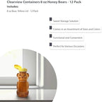8 Ounce Plastic Squeezable Honey Bears with Sealable Flip Top Lids - BPA Free, Hand Wash Only (Yellow, 12 Pack) - Image 5