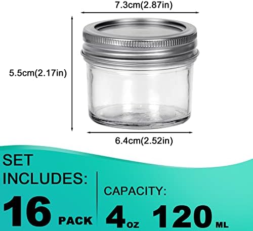 VERONES 40 PACK Mason Jars, 4OZ Canning Jars With Regular Lids and Bands - Image 2