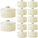 GALLETY 12 Pack Ivory Round Tablecloth for 6FT Round Tables, 132 inch Bulk Spandex Table Cloth with Skirt, Wrinkle Free & Easy-Care Fitted Table Covers for Large Weddings Reception & Vendor Display by Creativepartyuniquedecorat