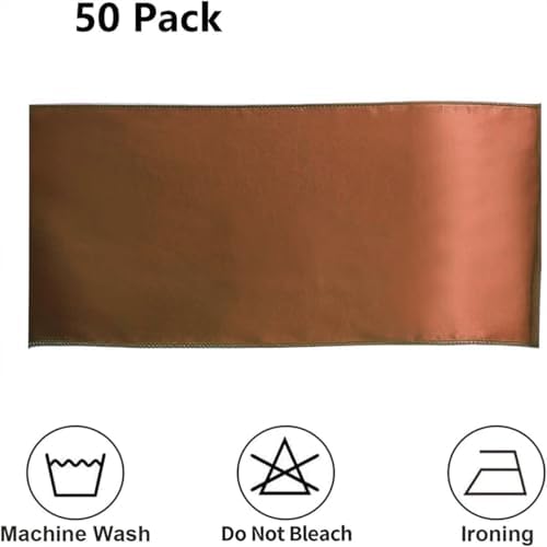 Brown Chair Sashes 50 Pack, Chocolate Satin Chairs Bows Ribbons for Party Wedding, Universal Ties Knots for Folding Chairs Decor - Image 6