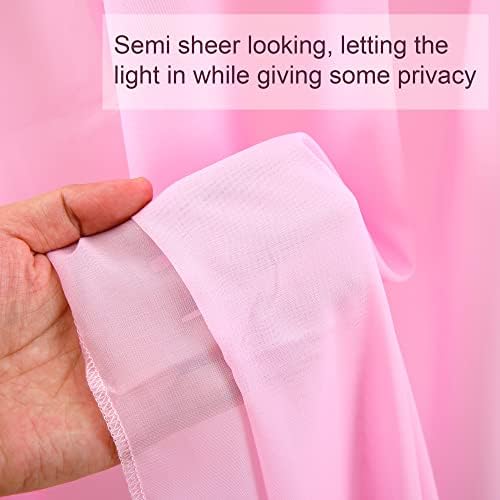 10ft x 10ft Pink Backdrop Drapes, Wrinkle-Free Sheer Chiffon Fabric Backdrop Curtain, Wedding Arch Draping for Ceremony, Party, Galentines Day Decor, Photo Booth Background - Image 5