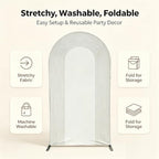 Ripples Arch Backdrop Cover Spandex Background for Baby Birthday Baby Shower Wedding Party Decoration (Beige Ripples,5x2.2ft) - Image 4