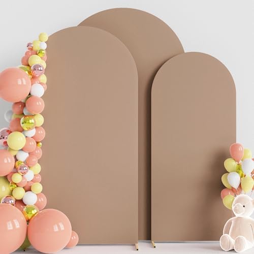 Wokceer Arch Backdrop Cover Nude Brown Arch Cover Stretchy 7.2FT,6.6FT,6FT by Wokceer