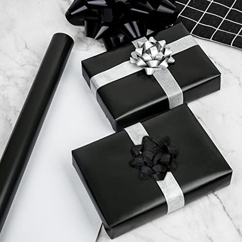 RUSPEPA Black Wrapping Paper Solid Color for Wedding, Birthday, Shower, Congrats, and Holiday - 30 inches x 100feet - Image 3