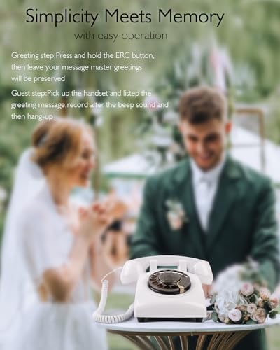 Audio Guest Book Wedding Phone, Retro Audio Guestbook (White) - Image 4
