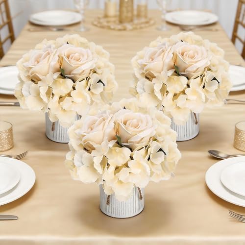 Champagne Flower Table Centerpieces - Set of 6 - Image 3