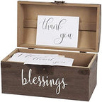 Hanna Roberts Card and Gift Fund Antique Brown Wood Box Chest for Weddings, Birthdays, Graduations, Baby and Bridal Showers, 13.3" x 7.5" x 7.8", Blessings - Image 3
