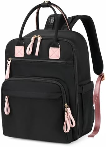 LORADI 18 Pockets Large Diaper Bag Backpack, Black by LORADI