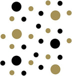 Black/Metallic Gold Vinyl Wall Stickers - 2 & 4 inch Circles (150 Decals) - Image 3
