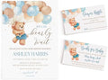 All Ewired Up We Can Bearly Wait Baby Shower Invitation, Blue Teddy Bear Baby Shower Invite, Library, Diaper Raffle, Balloons, Personalized Large 5X7 by AllEwiredUp