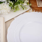 U-QE 100 Pcs White Plastic Plates, White Plates Disposable for Party - Image 4