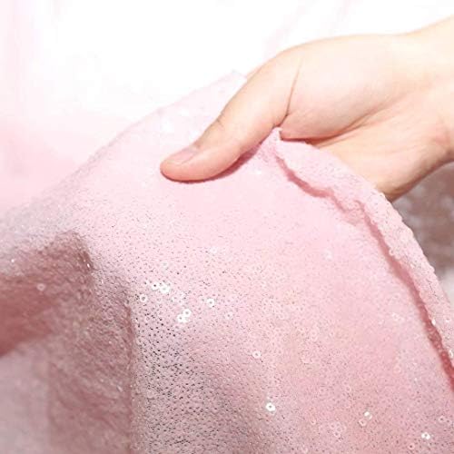 Pink Tablecloth 90x132inch Rectangle Sequin Tablecloth for Party Decoration - Image 4
