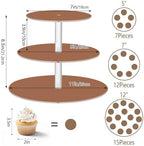 J JOYSAY Terracotta Print Acrylic Cupcake Stand 3 Tier Dessert Table Display Set Clear Cake Stands for Baby Shower Wedding Party Decorations Easy Assembly Donut Tower - Image 3