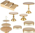 10PCS Gold Cake Stand Set, Metal Dessert Table Display Set with Cupcake Stand, Cake Displays Stands, Cake Riser Stand for Wedding Party Birthday Baby Shower Celebration by HPLWYM