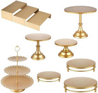 10PCS Gold Cake Stand Set, Metal Dessert Table Display Set with Cupcake Stand, Cake Displays Stands, Cake Riser Stand for Wedding Party Birthday Baby Shower Celebration by HPLWYM