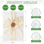 Wedding Invitation Wrap Kit, Pre-Folded Vellum Jackets for 5x7 Invitations with Wax Seal Stickers, Chiffon Ribbon, Dried Flowers & Pearl Stickers, DIY Invitation Accessories (Set of 100) - Image 2
