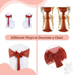 MDS Pack of 125 Chiffon Chair Sashes for Wedding & Event Décor - Terracotta - Image 4