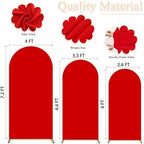 Red Arch Cover Set of 3 Wedding Arch Stand Cover 7.2ft 6.6ft 6ft Spandex Balloon Arch Covers Stretchy Backdrop Chiara Arch Backdrop Cover for Happy Birthday Party Bridal Shower Arch Decor - Image 2