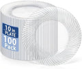 IOOOOO 100 Pcs 10" Clear Plastic Plates, Fancy Disposable Dinner Plates by I00000