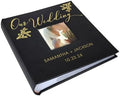 Personalized Wedding Photo Album, Custom Engraved Picture Album, Holds 200 4" x 6" Photos, Leatherette and Laser Engraved Scrapbook, Our Wedding, Black by GiftsForYouNow