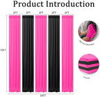 Black and Pink Backdrop Curtain 10x10FT – Sweet & Cool Party Photo Booth Background, Wrinkle Free Studio Backdrop for Girl Birthday, Baby Shower, Beauty Salon Decor - Image 2