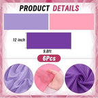 Boao 6 Pcs Pink and Purple Party Decorations Chiffon Table Runner - Image 2