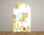 Honey Bee Arch Fabric Covers Honeypot Honeycomb Stretchy Arched Stand Backdrop Cover for Birthday Party Baby Shower Decoration Supplies(Only Cover) - Image 2