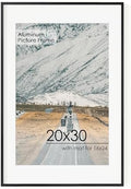 FLYJOE 20x30 Metal Picture Frame for Wall With Mat for 16x24, 20''x30'' Aluminum Photo Frames With Tempered Glass for Home Decor, Minimalist Modern Poster Frame Horizontal And Vertical Formats, Black by FLYJOE