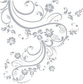 Light Grey Swirl Flower Floral Design. Edge Wall Decal. (100in X 29in) #262A by Stickerbrand