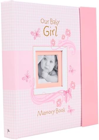 Christian Art Gifts Girl Baby Book of Memories Pink Keepsake Photo Album | Our Baby Girl Memory Book | Baby Book with Bible Verses, The First Year by ChristianArtGifts
